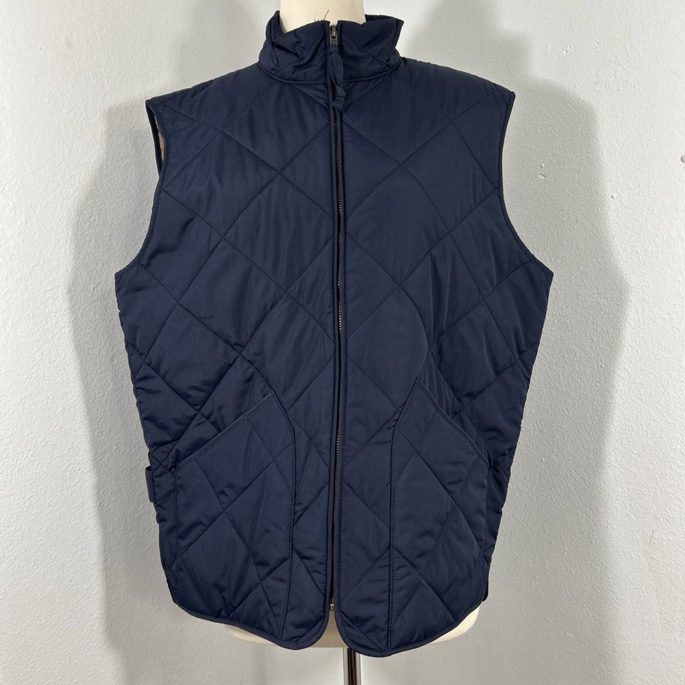 J Crew‎ Vest Mens M Navy Sussex Primaloft Quilted Outdoors Retro Preppy